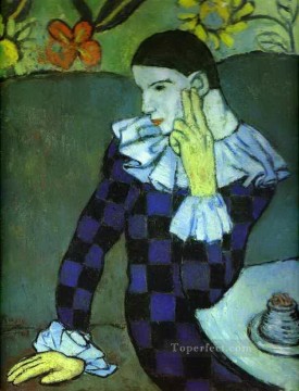 Arlequín inclinado 1901 Pablo Picasso Pinturas al óleo